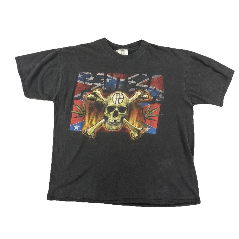 Vintage Winterland Pantera Shirt Mens XL Black Skull Weed Graphic Band Tee